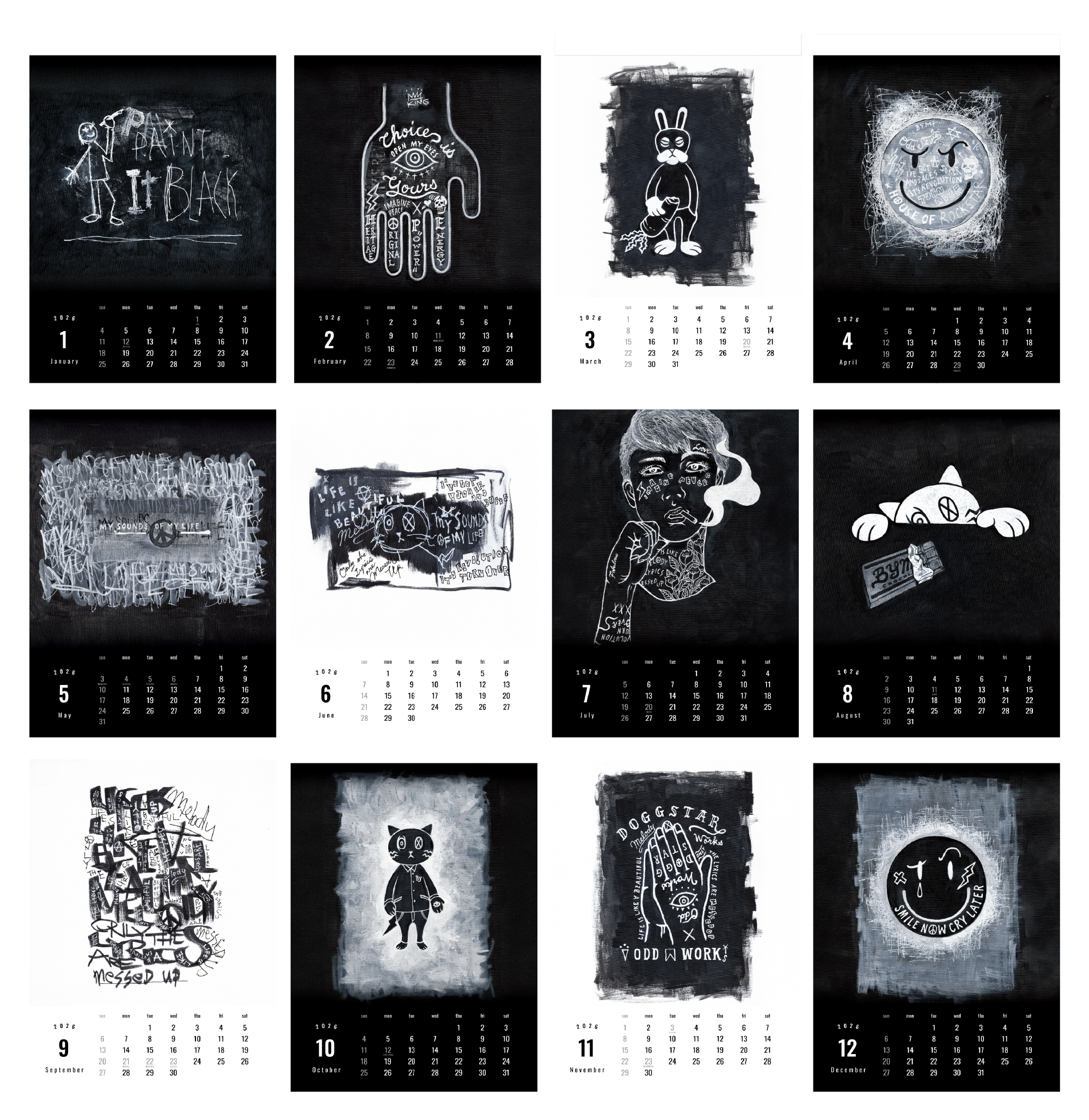 2026 ストリート・アートカレンダー （月めくりカレンダー／壁掛け）商品画像
